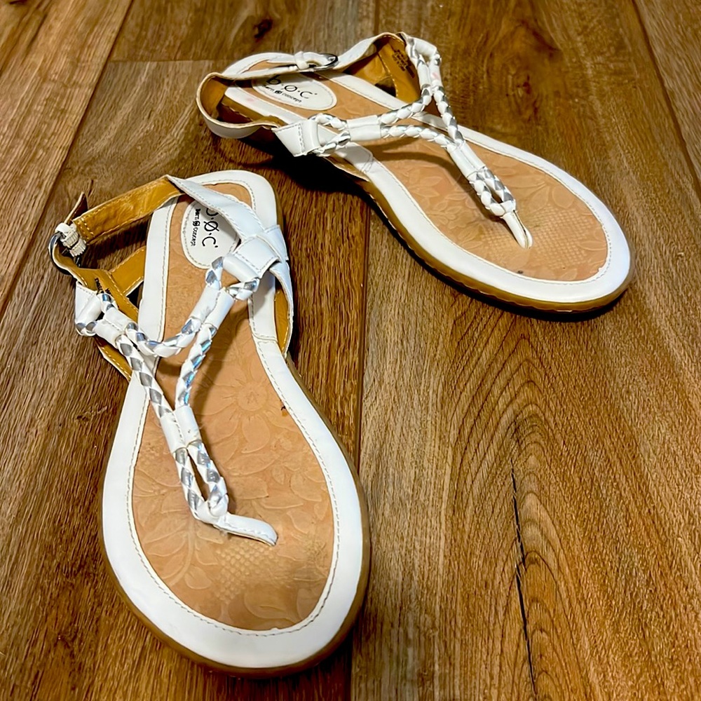 B.O.C Sandals. Extremely comfortable. White and Silver